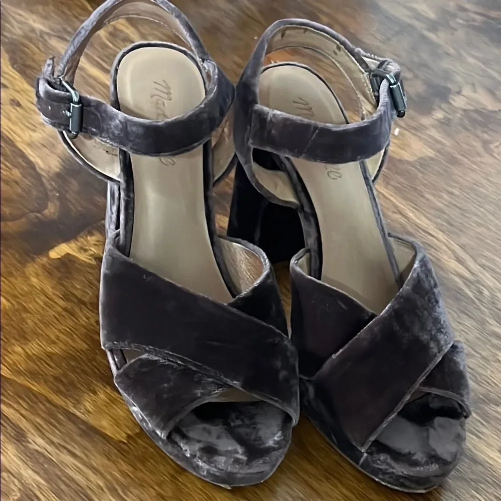 Madewell Purple Platform Sandals with Suede Finish